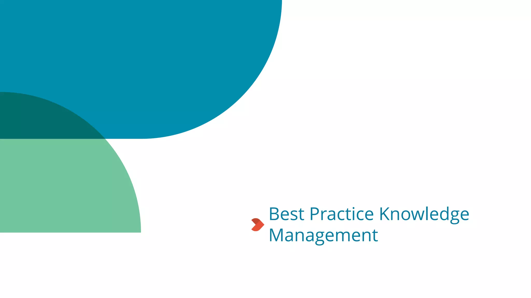 Best Practice Knowledge
Management
 