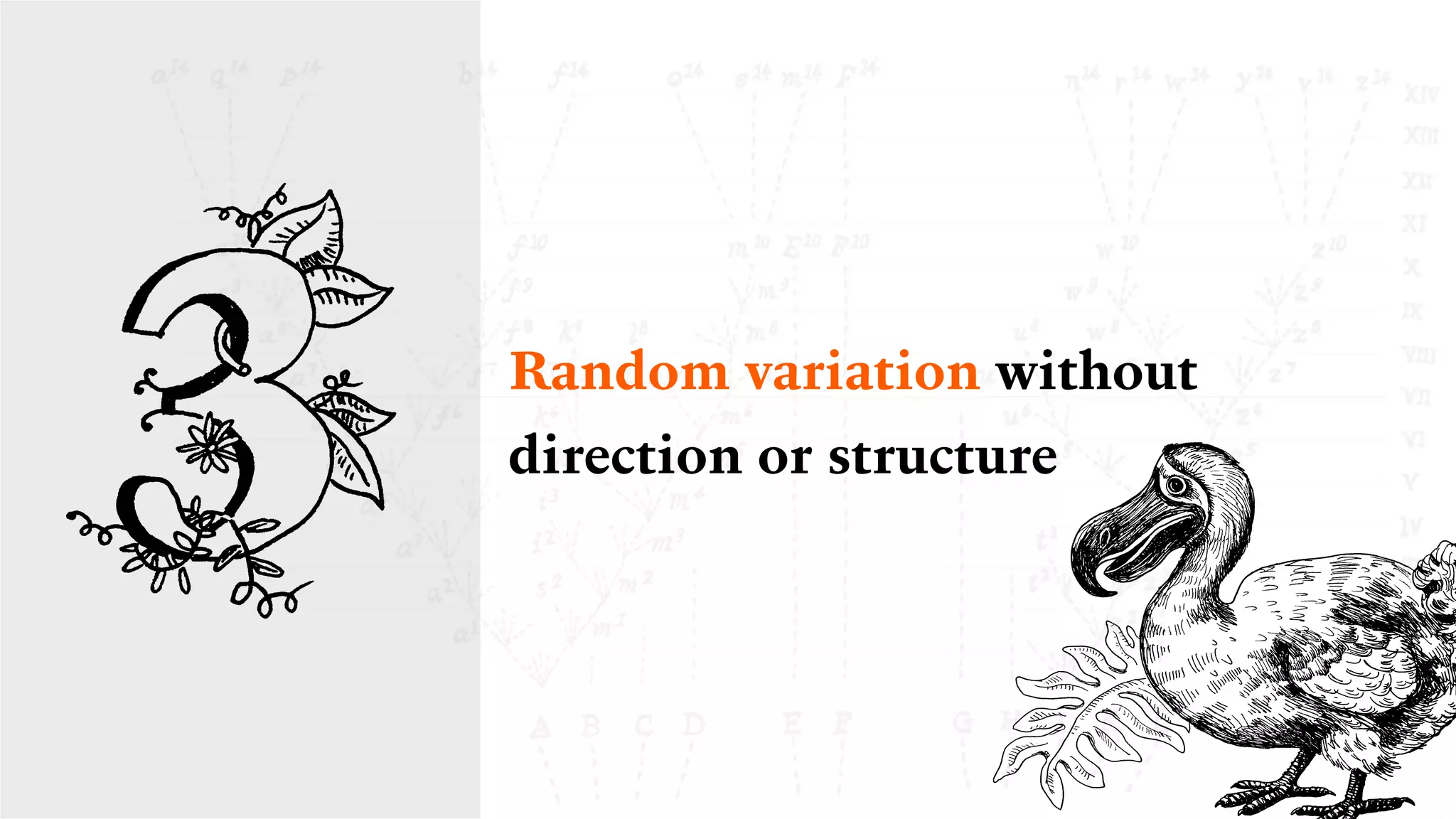 Random variation without
direction or structure
 