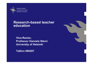 Research-based teacher education