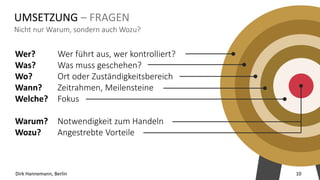 ZIEL VERFEHLT
Ist es schlimm, wenn Sie das
Ziel nicht erreichen?
Man möchte als Coach hören, dass es schlimm
wäre. Nur dann haben Sie genug Punch, um
auch mal eine Durststrecke zu überstehen.
10Dirk Hannemann, Berlin
 