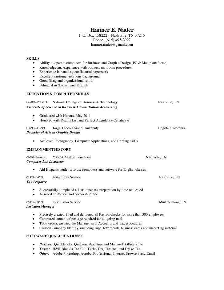 tax professional resumes