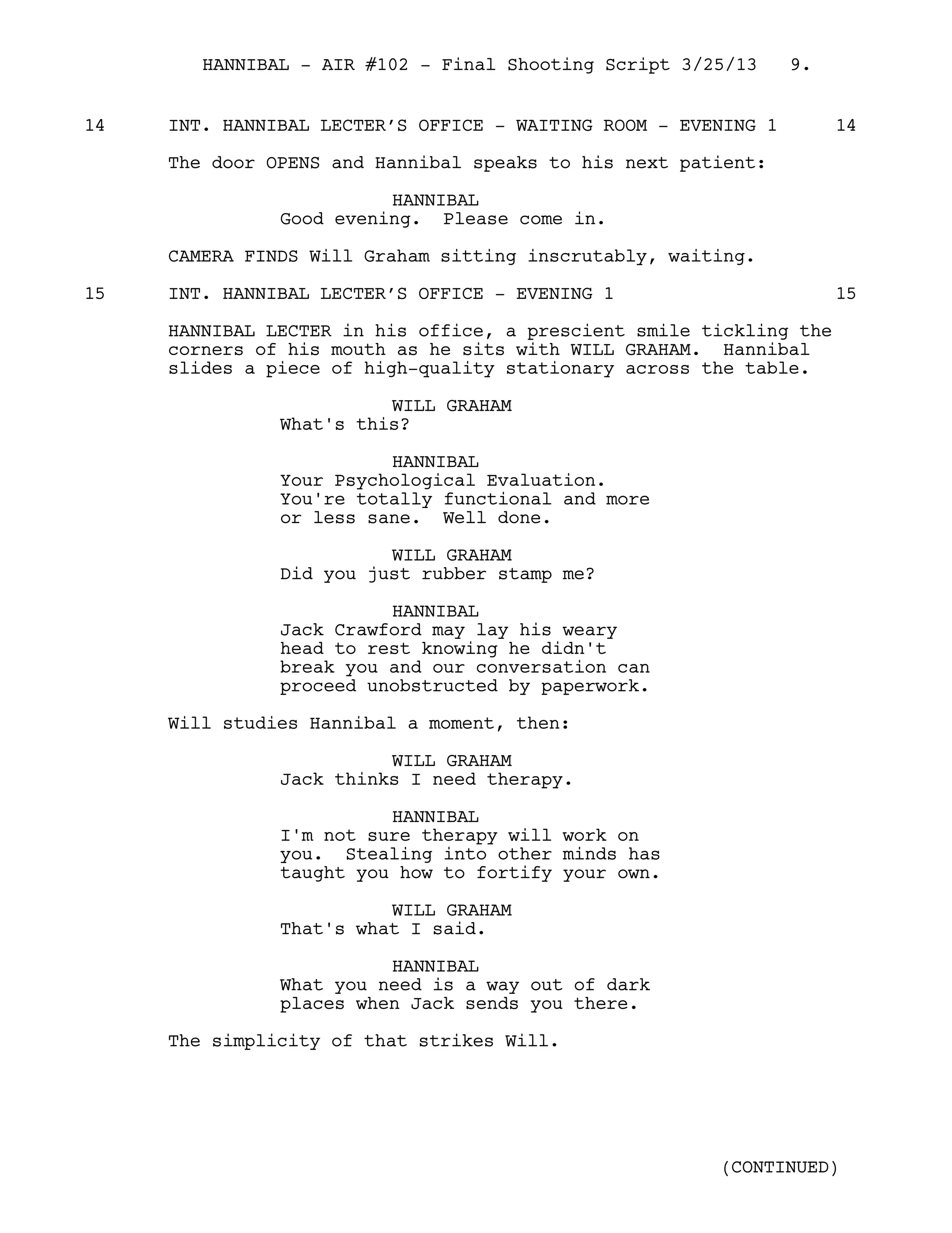 Hannibal episode 102 amuse bouche | PDF