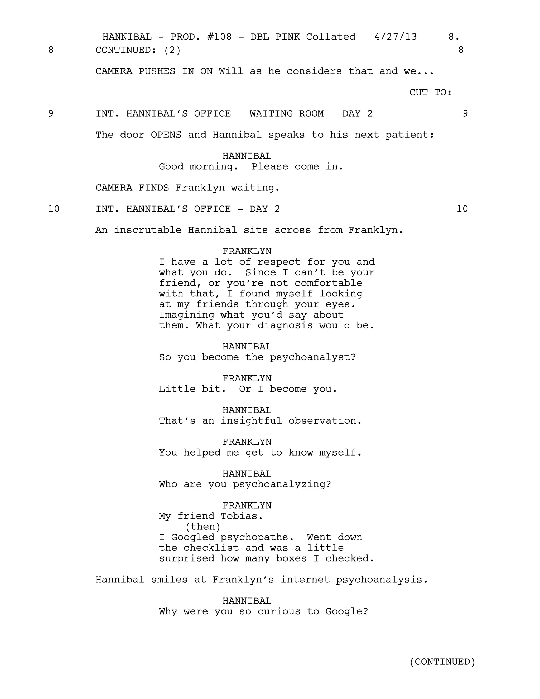 Hannibal episode 108 fromage | PDF