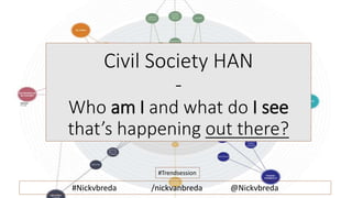 Civil Society HAN
-
Who am I and what do I see
that’s happening out there?
#Nickvbreda /nickvanbreda @Nickvbreda
#Trendsession
 