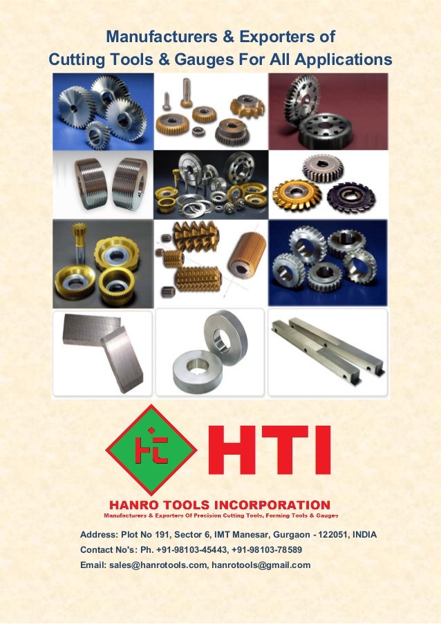 Hanro Tools Incorporation, Gear Cutting Tools