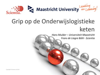 Grip op de Onderwijslogistieke
keten
Hans Mulder – Universiteit Maastricht
Frans de Liagre Böhl - Scientia
Copyright © Scientia Ltd 2014
 