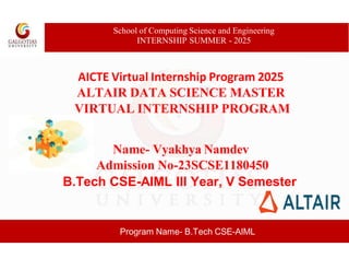 Hans Raj Internship ppt using altair in data science | PDF