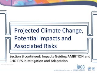 Jason Florio / Aurora Photos
Projected Climate Change,
Potential Impacts and
Associated Risks
Section B continued: Impacts...