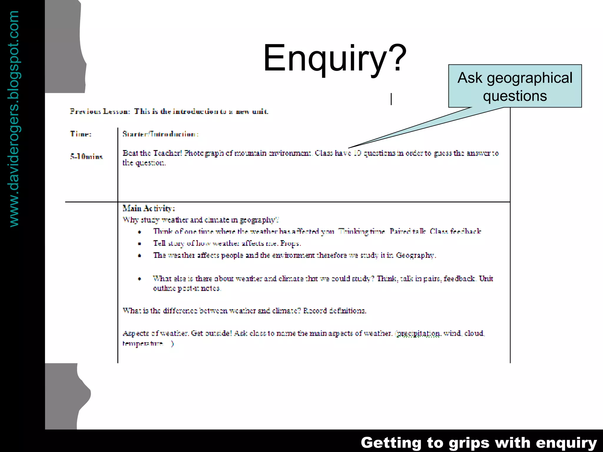 Enquiry? Ask geographical questions 