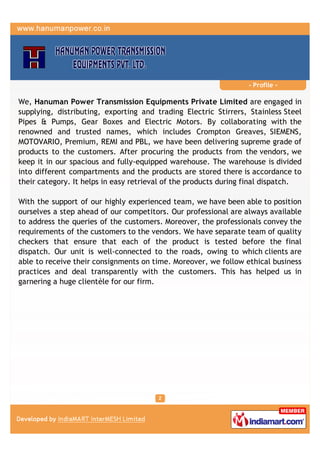 Hanuman Power Transmission Equipments Private Limited, Mumbai,  Electric Stirrers