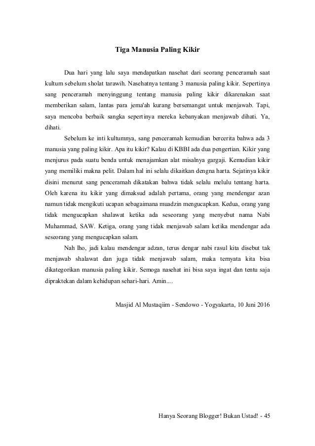 Hanya Seorang Blogger! Bukan Ustad!