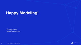 © 2022 Neo4j, Inc. All rights reserved.
© 2022 Neo4j, Inc. All rights reserved.
32
Happy Modeling!
Contact us at
sales@neo4j.com
 