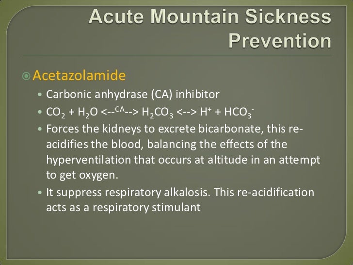 Diamox Side Effects Altitude Sickness