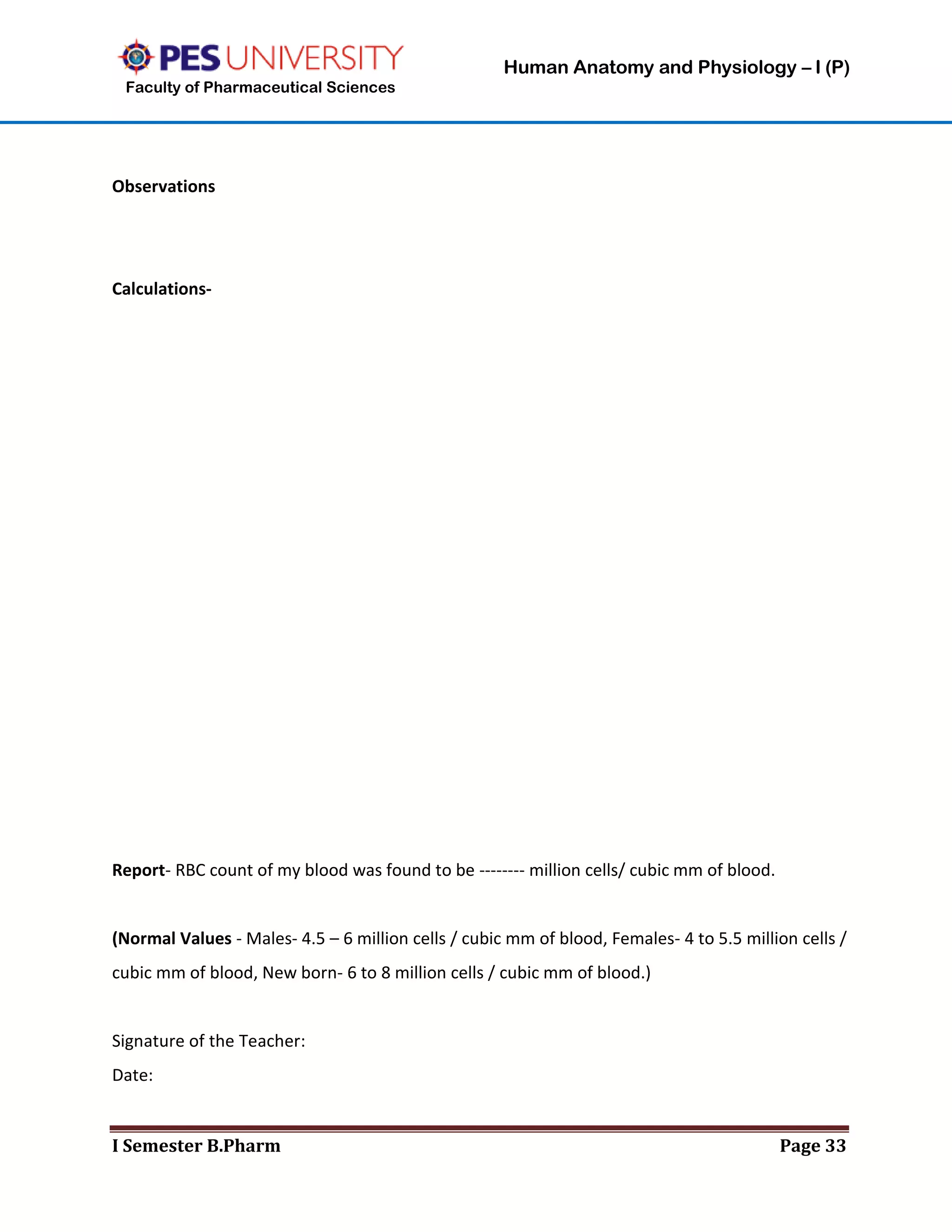 HAP I (P) lab manual | PDF