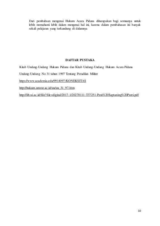 Hukum Acara Pidana Militer Hukum Acara Pidana Militer