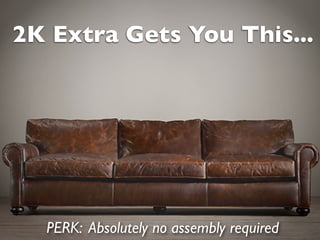 2K Extra Gets You This...
PERK: Absolutely no assembly required
 