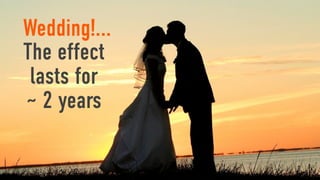 Wedding!...
The effect
 lasts for
~ 2 years
 