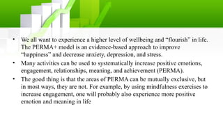 happiness and wellbeing in positive psychology | PPTX