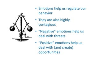 Role of Emotions at Work"
Fredrickson and Losado: Positive teams at work"

	
  	
  
Team Performance
	
  

Positivity / Ne...