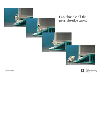 Can’t handle all the
            possible edge cases.




@inkblurt
 