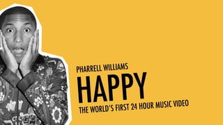 PHARRELL WILLIAMS
THE WORLD’S FIRST 24 HOUR MUSIC VIDEOHAPPY
 