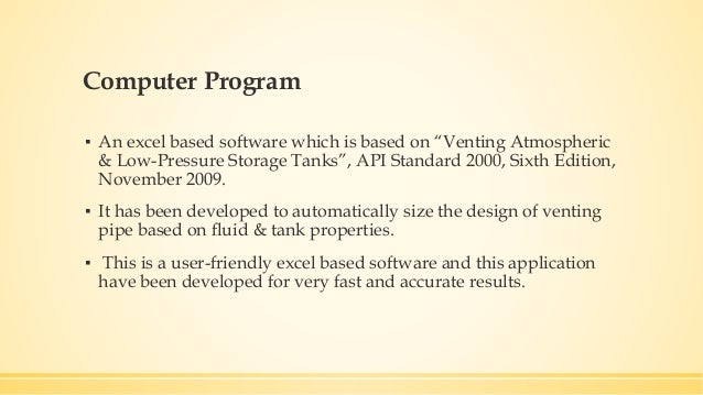 api 2000 venting calculation software