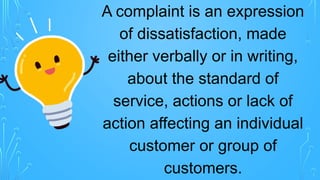 Effective Customer Complaint Handling in Food and Beverage Services | PPTX