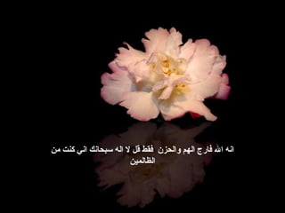 ‫من‬ ‫كنت‬ ‫اني‬ ‫سبحانك‬ ‫اله‬ ‫ل‬ ‫قل‬ ‫فقط‬ ‫والحزن‬ ‫الهم‬ ‫فارج‬ ‫ال‬ ‫انه‬
‫الظالمين‬
 