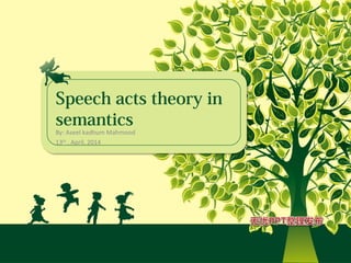By: Aseel kadhum Mahmood
13th
, April, 2014
Speech acts theory in
semantics
 