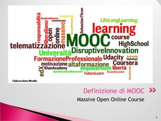 Massive Open Online Course
4
Definizione di MOOCDefinizione di MOOC
 