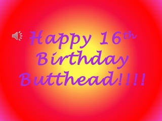 Happy 16 th  Birthday Butthead!!!! 