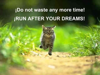 ¡Do not waste any more time! ¡RUN AFTER YOUR DREAMS!