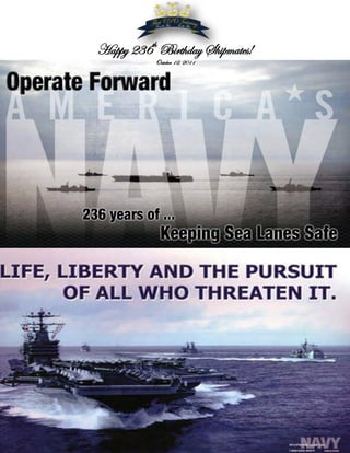Happy 236th Birthday Shipmates!
           October 12, 2011
 