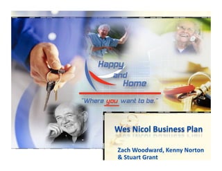 Wes Nicol Business Plan 
Zach Woodward, Kenny Norton 
& Stuart Grant 
 