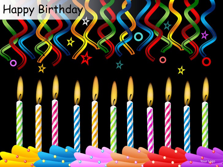 happy birthday celebrations cake candles powerpoint presentation temp