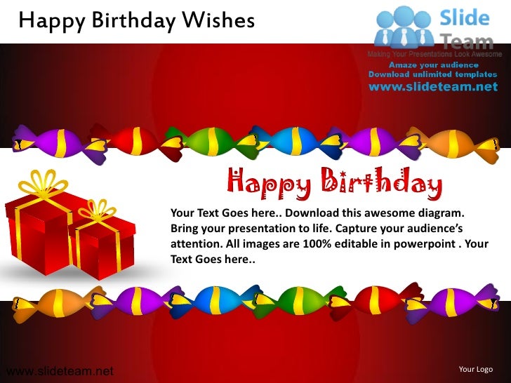 Happy birthday wishes powerpoint ppt templates.