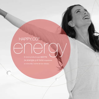 energyEl único producto que aporta
la energía y el tono respetando
el ritmo día / noche de las células.
HAPPY.CO®
 