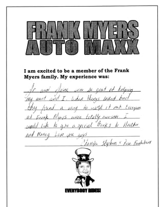 Frank Myers Auto Welcomes Another Sooper Dooper Happy Family Member