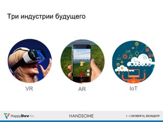 Три индустрии будущего
VR AR IoT
 