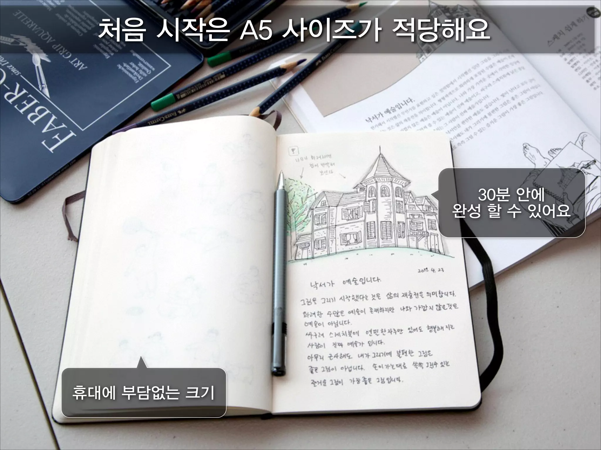 종이무게와 용도
GSM 용도
75~80 복사, 출력
90~100 크로키
130~170 드로잉, 색연필
200 색연필, 가벼운 수채화
300 수채화
 