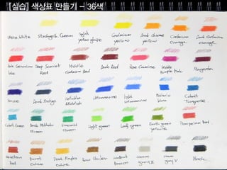 [실습] 색상표 만들기 - 36색 색상, 이름, 엄지손톱크기
 