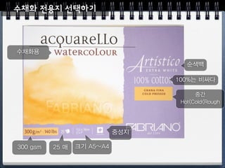 수채화 전용지 300 gsm 질감
 