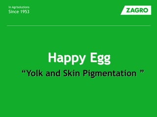 In Agrisolutions
Since 1953
Happy Egg
“Yolk and Skin Pigmentation ”
 
