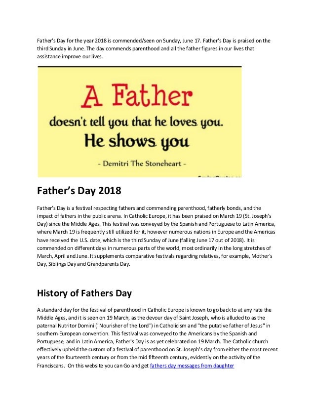 Happy Fathers Day Messages 2018