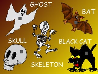 BAT GHOST SKELETON BLACK CAT SKULL 