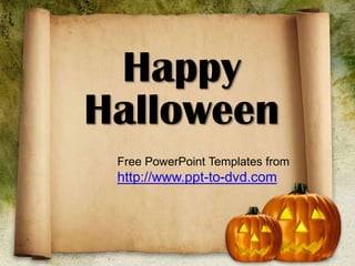 Happy Halloween Free PowerPoint Templates from  http://www.ppt-to-dvd.com 