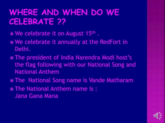 presentation on topic independence day