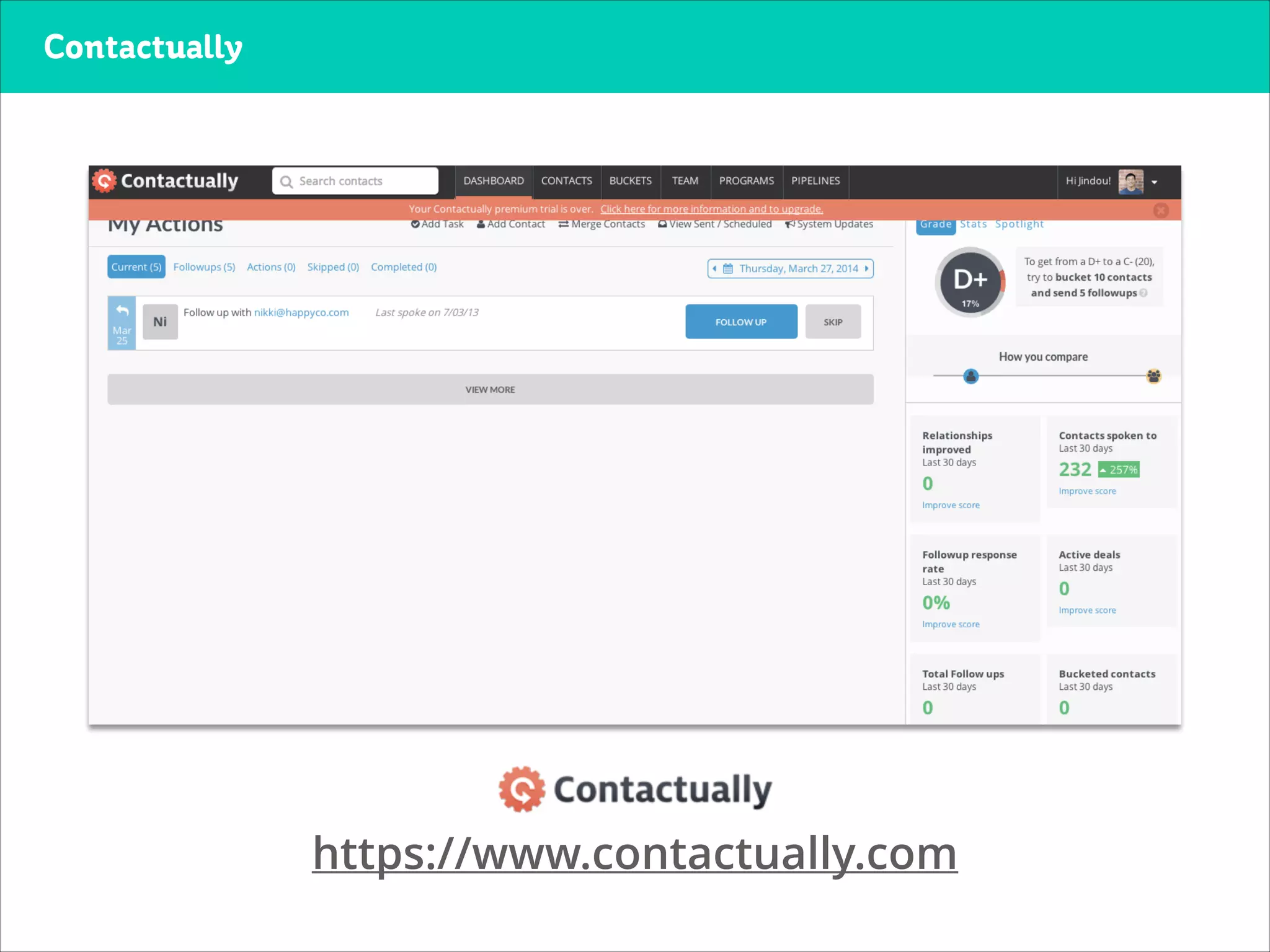Contactually
Jindou Lee, CEO+Founder
https://www.contactually.com
 