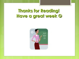 Thanks for Reading!
Have a great week 
 