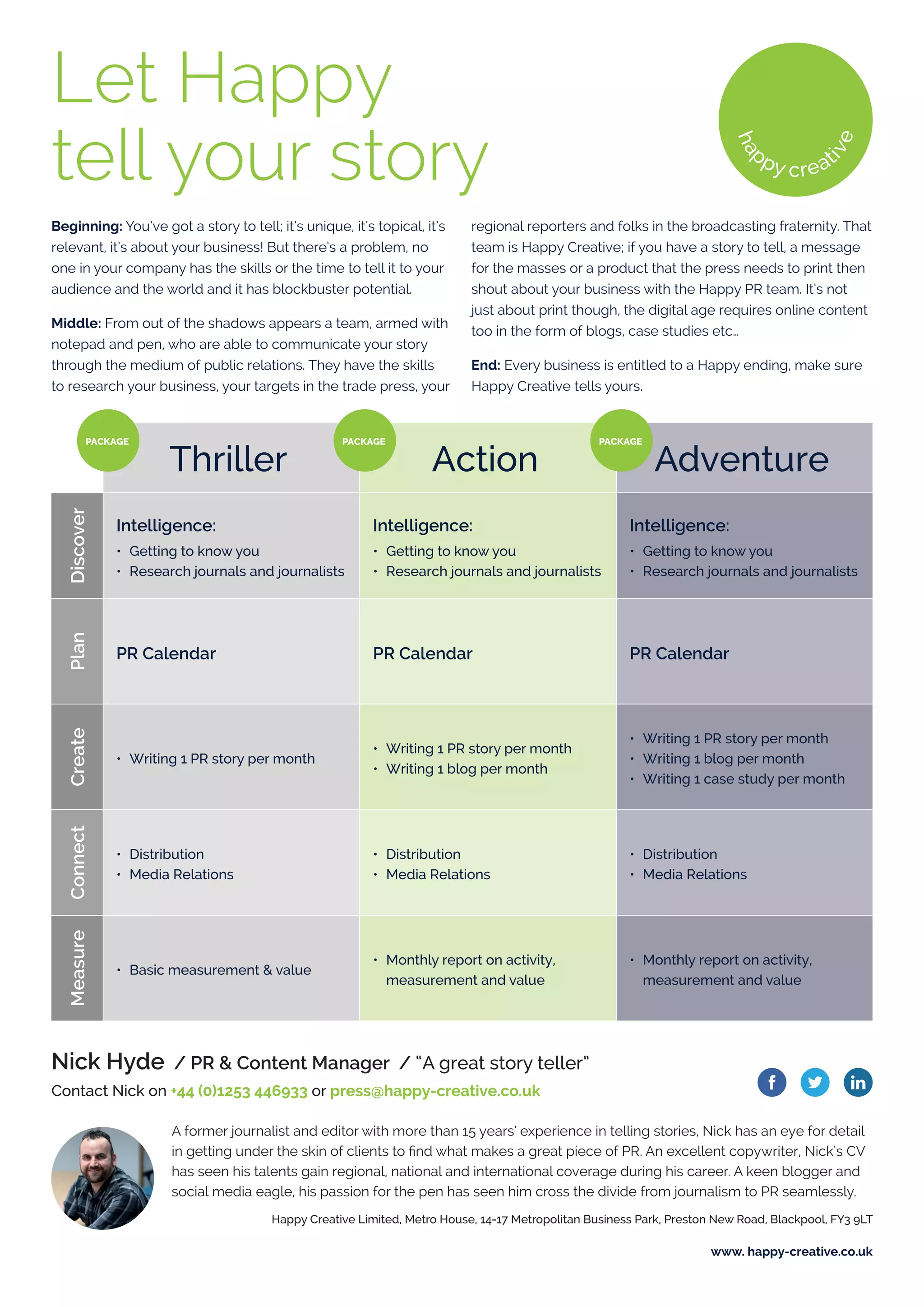 Check out our Happy Creative PR packages | PDF